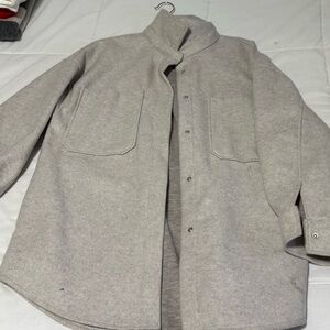Oversized Grey Shirt Jacket for Women
